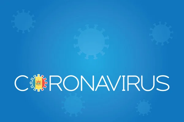 Bandera Virus Ilustrada Del País Moldavia — Vector de stock