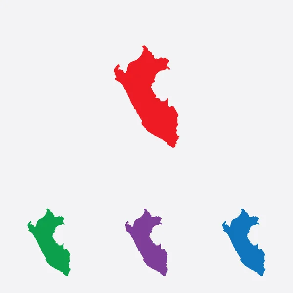 Illustration Vectorielle Forme Pays Multicolore Pérou — Image vectorielle