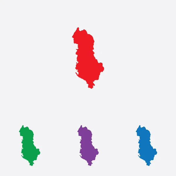 Veelkleurige Country Shape Vector Illustratie Albanië — Stockvector