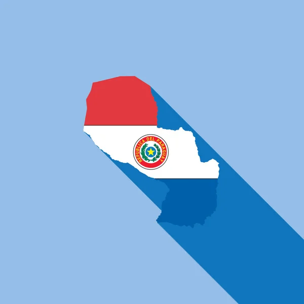 País Delineado Wint Bandera Relleno Vector Ilustración Paraguay — Vector de stock