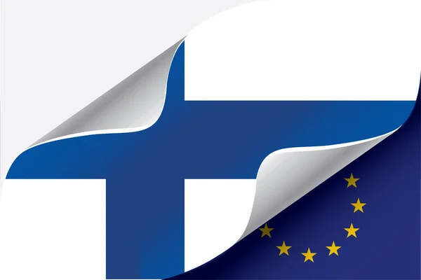 Eu諸国旗記号 ベクトル図フィンランド — ストックベクタ