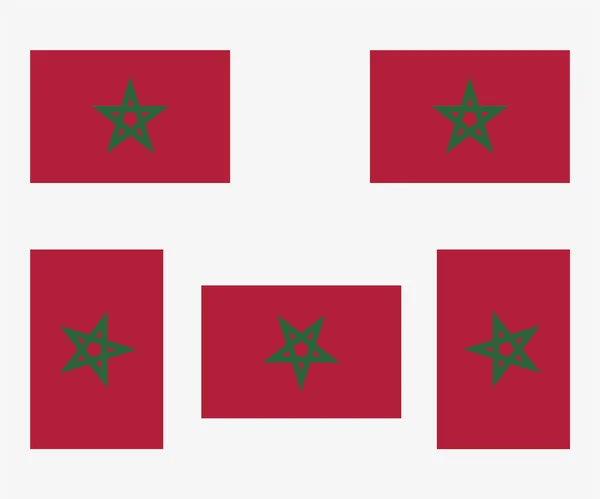 Illustrated Country Flag Reflected Rotated Morocco — 스톡 벡터