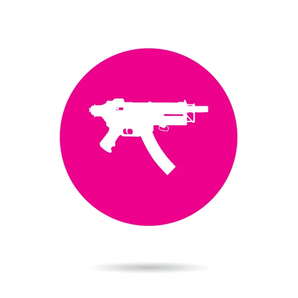 Pink Vector Icon Button Machine Gun — Stock Vector