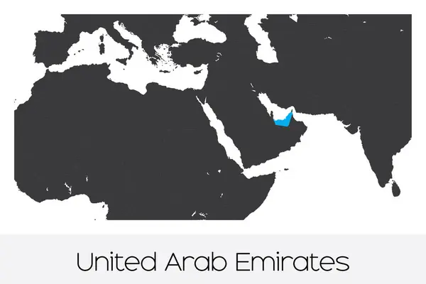 Ilustrovaná Země Tvar Spojených Arabských Emirátů — Stockový vektor