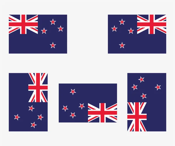 Illustrated Country Flag Reflected Rotated New Zealand — Stock Vector