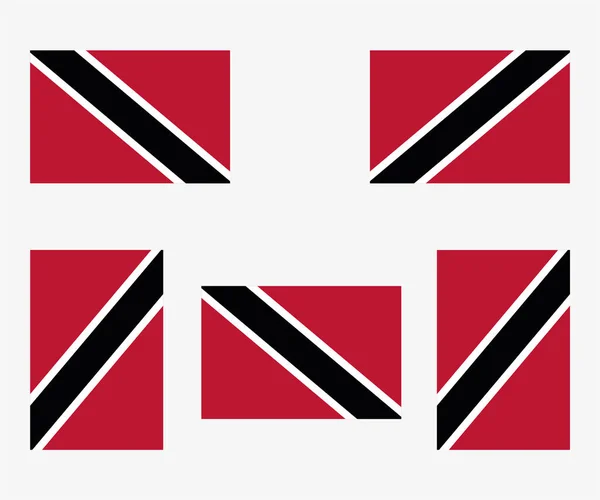 Illustrerad Country Flag Reflekterad Och Roterad Trinidad Och Tobago — Stock vektor