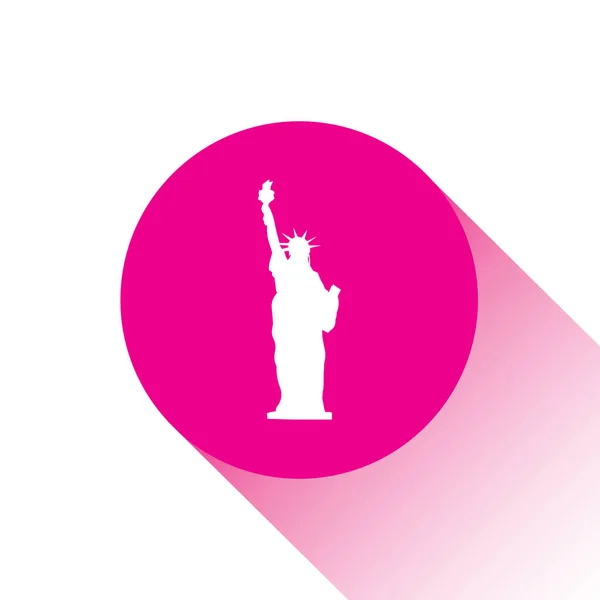 Pink Vector Icon Button Statue Liberty — Stock Vector