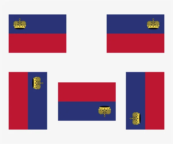 Bandera País Ilustrada Reflejada Girada Liechtenstein — Vector de stock