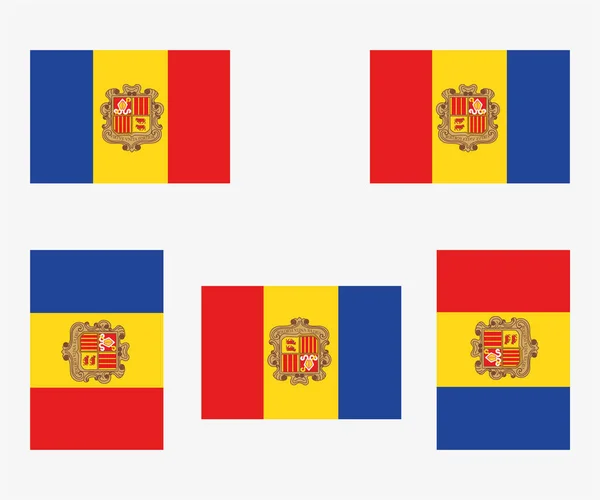 Geïllustreerde Landvlag Weerspiegeld Gedraaid Van Andorra — Stockvector