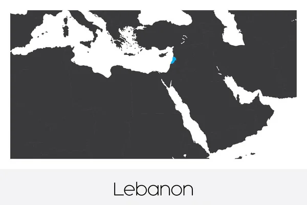 Geïllustreerde Landvorm Van Libanon — Stockvector