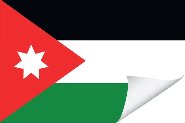 Geïllustreerde Vlag Voor Jordanië — Stockvector