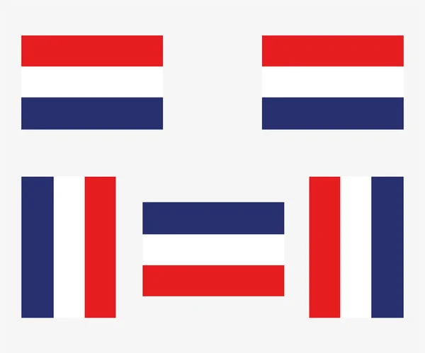 Illustrierte Flagge Der Niederlande Reflektiert Und Gedreht — Stockvektor