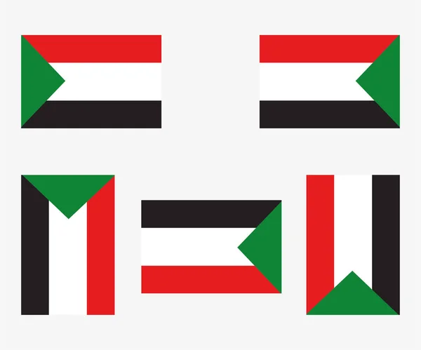 スーダンを映し出し回転させる国旗 — ストックベクタ