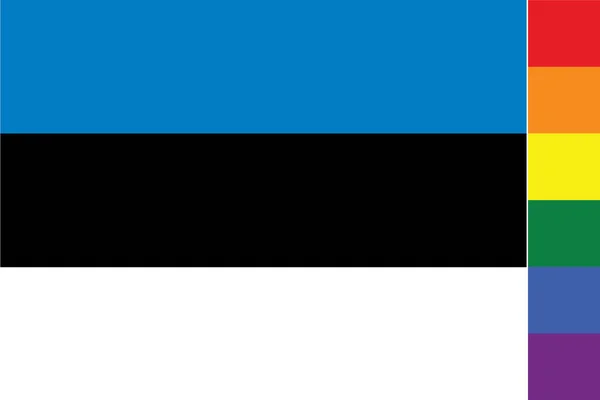 Illustrated Flag Country Estonia — Stock Vector