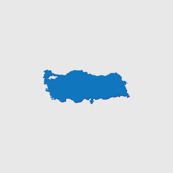 Blå Illustrerad Landform Med Skugga Turkiet — Stock vektor