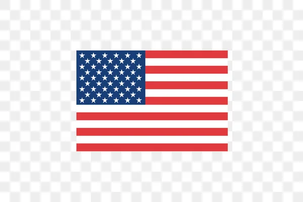 Ilustración Vectorial Bandera Sobre Fondo Transparente Estados Unidos — Vector de stock