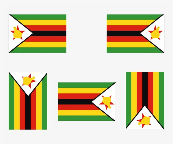 Bandeira País Ilustrada Refletida Girada Zimbábue —  Vetores de Stock