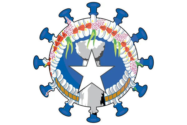 Ilustrovaná Virová Vlajka Pro Zemi Marianas — Stockový vektor