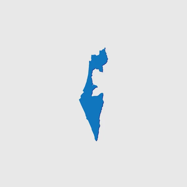 Forma País Ilustrado Azul Con Sombra Israel — Vector de stock