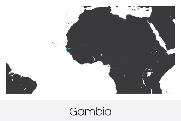Geïllustreerde Landvorm Van Gambia — Stockvector