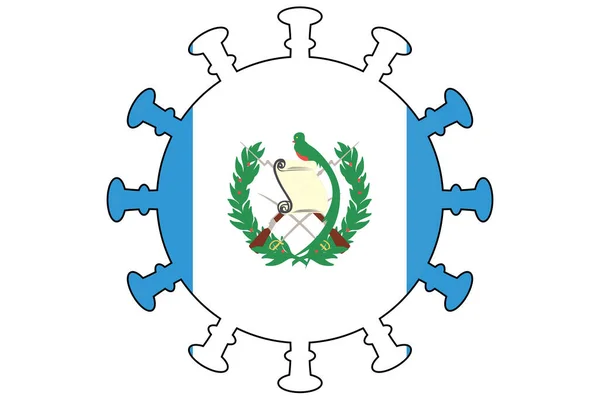 Bandeira Vírus Ilustrada Para País Guatemala — Vetor de Stock