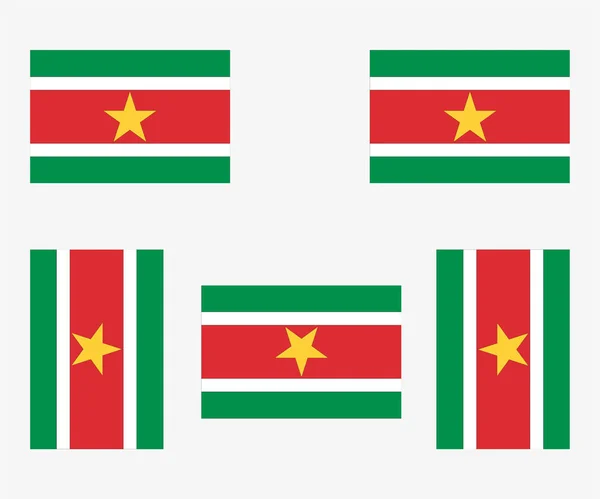 Illustrated Country Flag Reflected Rotated Suriname — 스톡 벡터