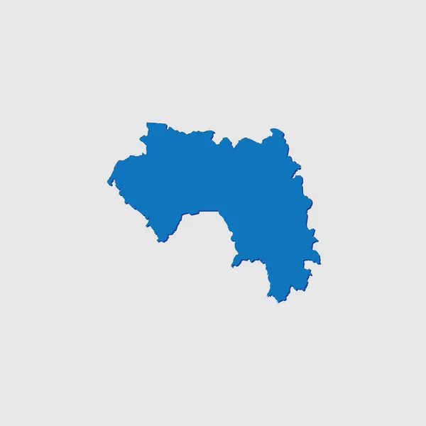 Forme Pays Illustré Bleu Avec Ombre Guinée — Image vectorielle