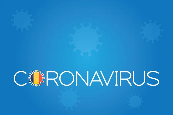 Bandiera Del Virus Illustrato Paese Della Romania — Vettoriale Stock