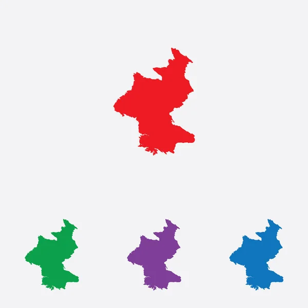 Multicolored Country Shape Vector Illustration North Korea — 스톡 벡터