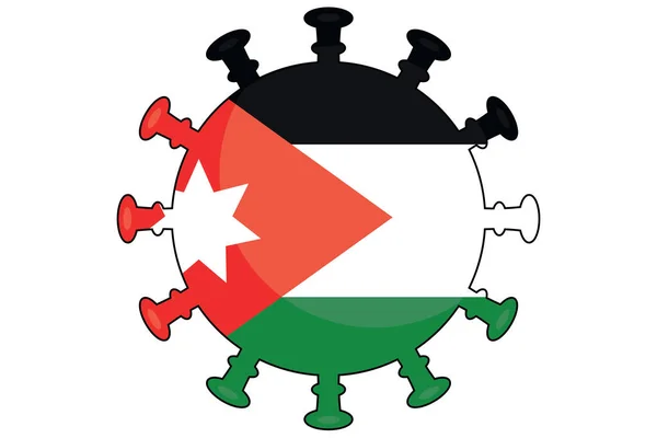 Bandera Virus Ilustrada Del País Jordania — Archivo Imágenes Vectoriales