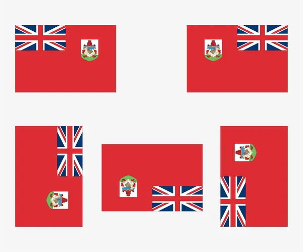 Illustrierte Flagge Die Bermuda Reflektiert Und Rotiert — Stockvektor