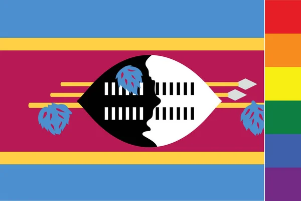 Illustrated Flag Country Swaziland — 스톡 벡터