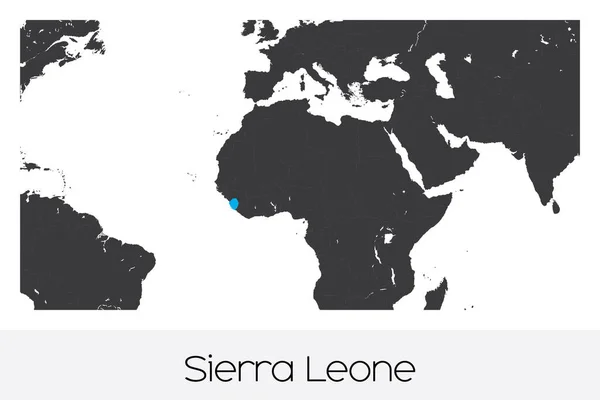 País Ilustrado Forma Serra Leoa — Vetor de Stock