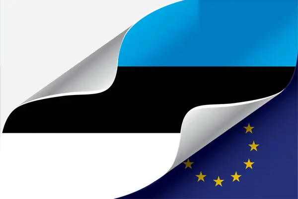 Ülkeleri Bayrak Işareti Vektör Illüstrasyonu Estonya — Stok Vektör