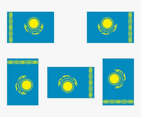 カザフスタンの国旗が映し出され回転する様子 — ストックベクタ