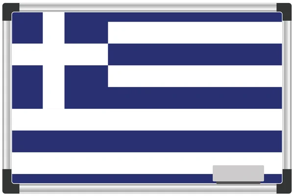 Drapeau Illustré Sur Tableau Blanc Pour Pays Grèce — Image vectorielle