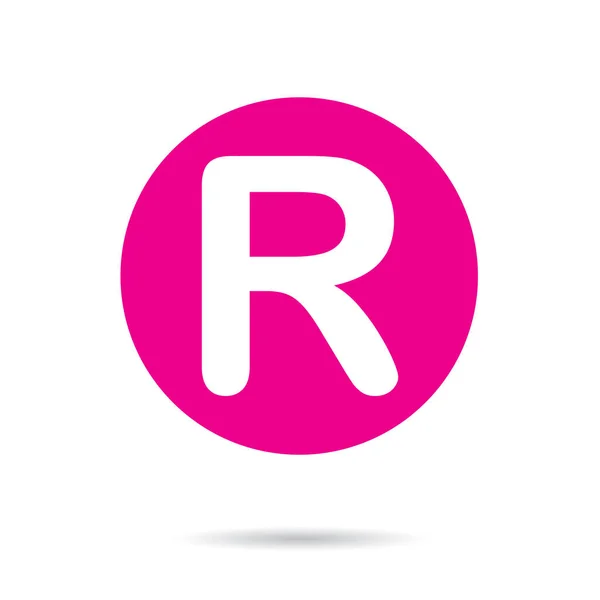 粉红矢量图标或字母R按钮 — 图库矢量图片