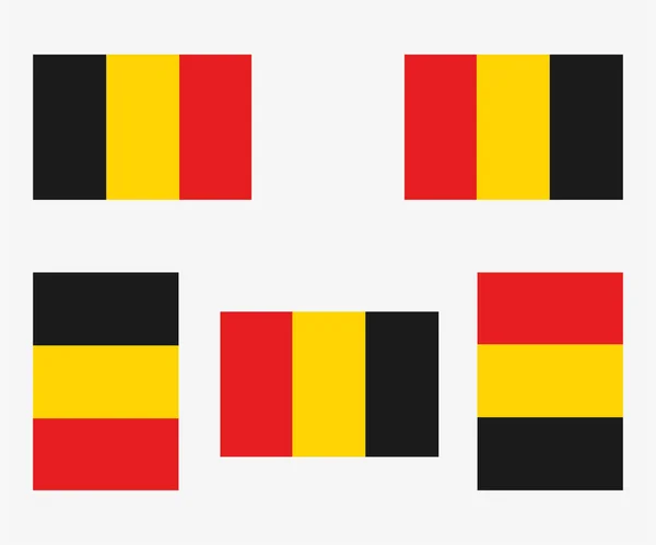 Bandiera Nazionale Illustrata Riflessa Ruotata Del Belgio — Vettoriale Stock