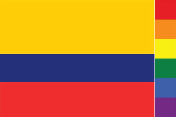 Bandera Ilustrada Del País Colombia — Archivo Imágenes Vectoriales