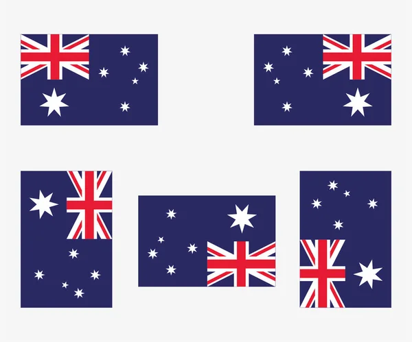 Geïllustreerde Land Vlag Weerspiegeld Geroteerd Van Australië — Stockvector