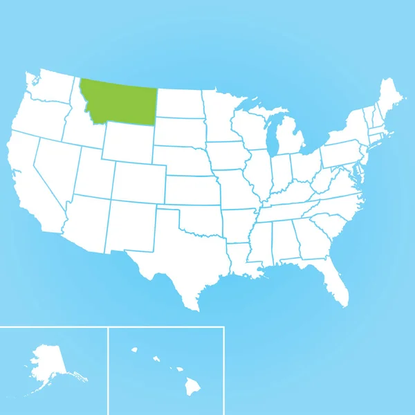 Mapa Vetorial Estado Norte Americano Montana — Vetor de Stock