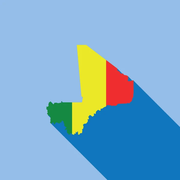 Skizzierte Land Wint Flag Fill Vektor Illustration Mali — Stockvektor