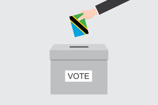 Κουτί Ψηφοφορίας Εικονογραφημένη Σημαία Για Χώρα Της Τανζανίας — Διανυσματικό Αρχείο