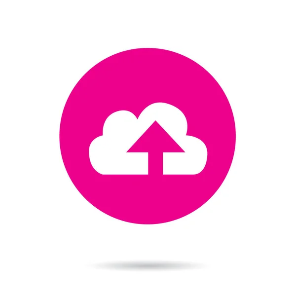 Icône Vectorielle Rose Bouton Cloud Upload — Image vectorielle