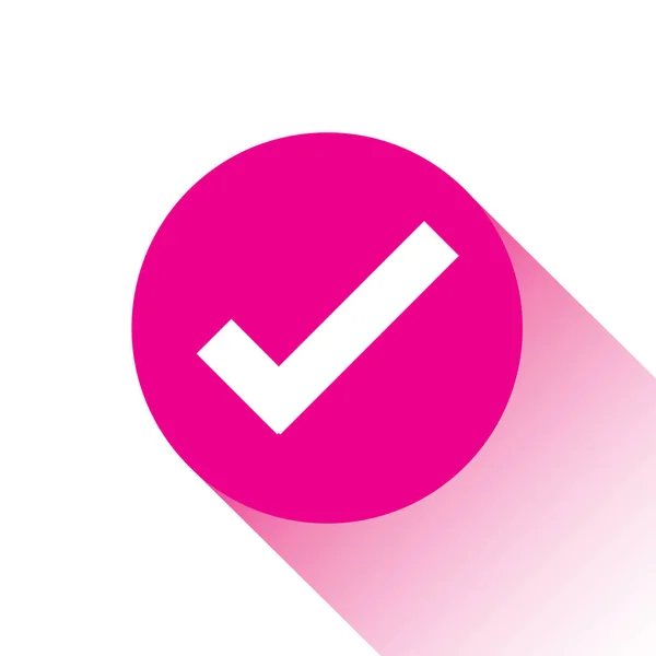 Pinkfarbenes Vektor Symbol Oder Schaltfläche Von Tick — Stockvektor