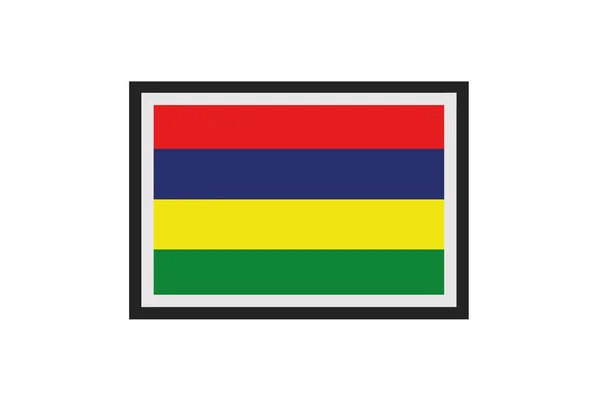 Vector Illustratie Van Vlag Van Mauritius — Stockvector