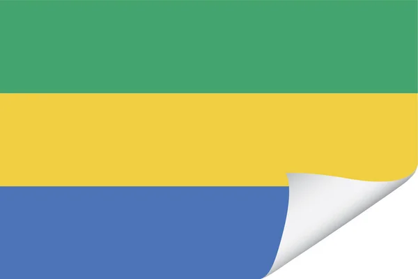 Ilustrowana Bandera Dla Kraju Gabon — Wektor stockowy