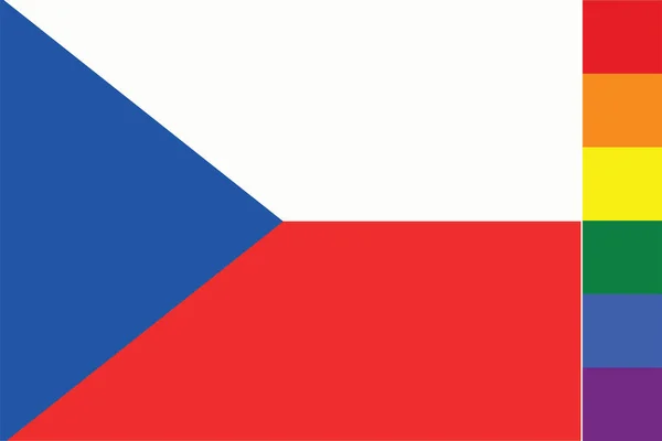 Bandeira Ilustrada Para País República Checa —  Vetores de Stock