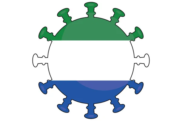 Ilustrowana Flaga Wirusa Dla Kraju Sierra Leone — Wektor stockowy