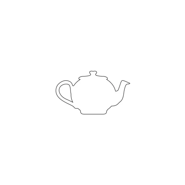 有把手的茶壶 矢量说明 — 图库矢量图片